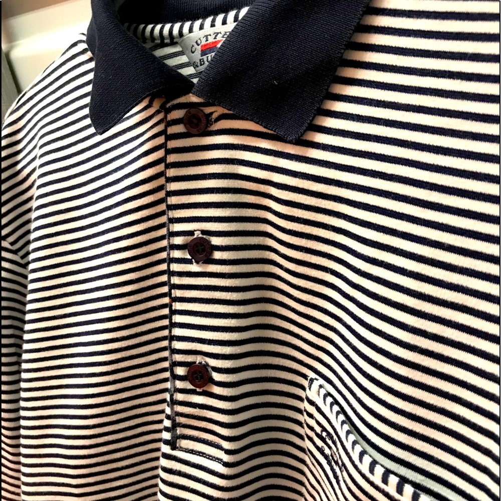 Striped half button down long sleeve